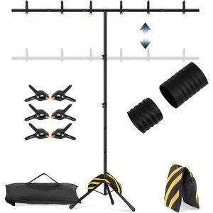 T-Shape Portable Backdrop Stand 8x5.3FT, Adjustable Photo Background Stand Kit